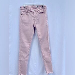 AG Adriano Goldschmied 24 The Legging Sulfur Lotus Pink Super Skinny Ankle Jeans